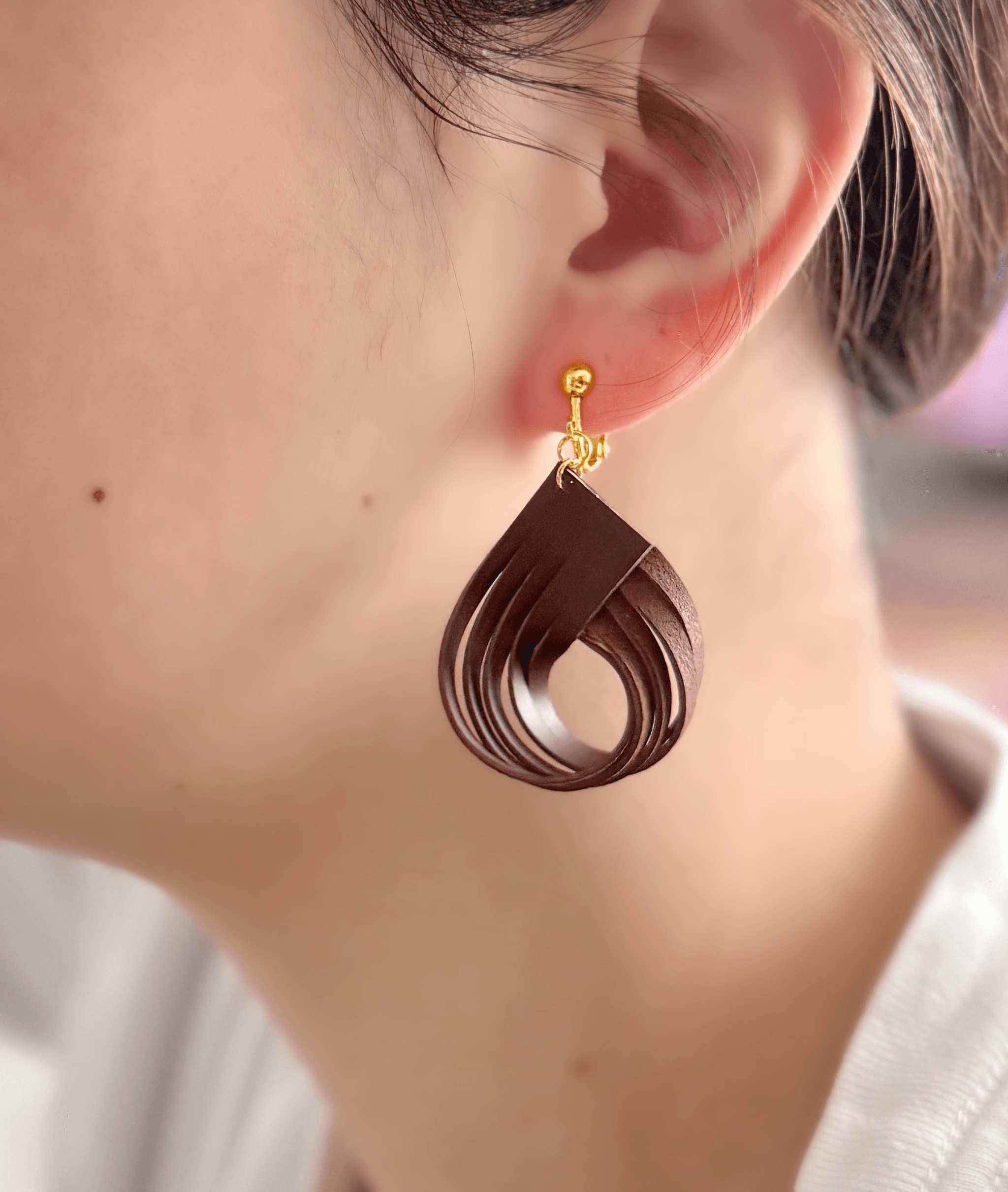 流風レザーイヤリング | 3枚目